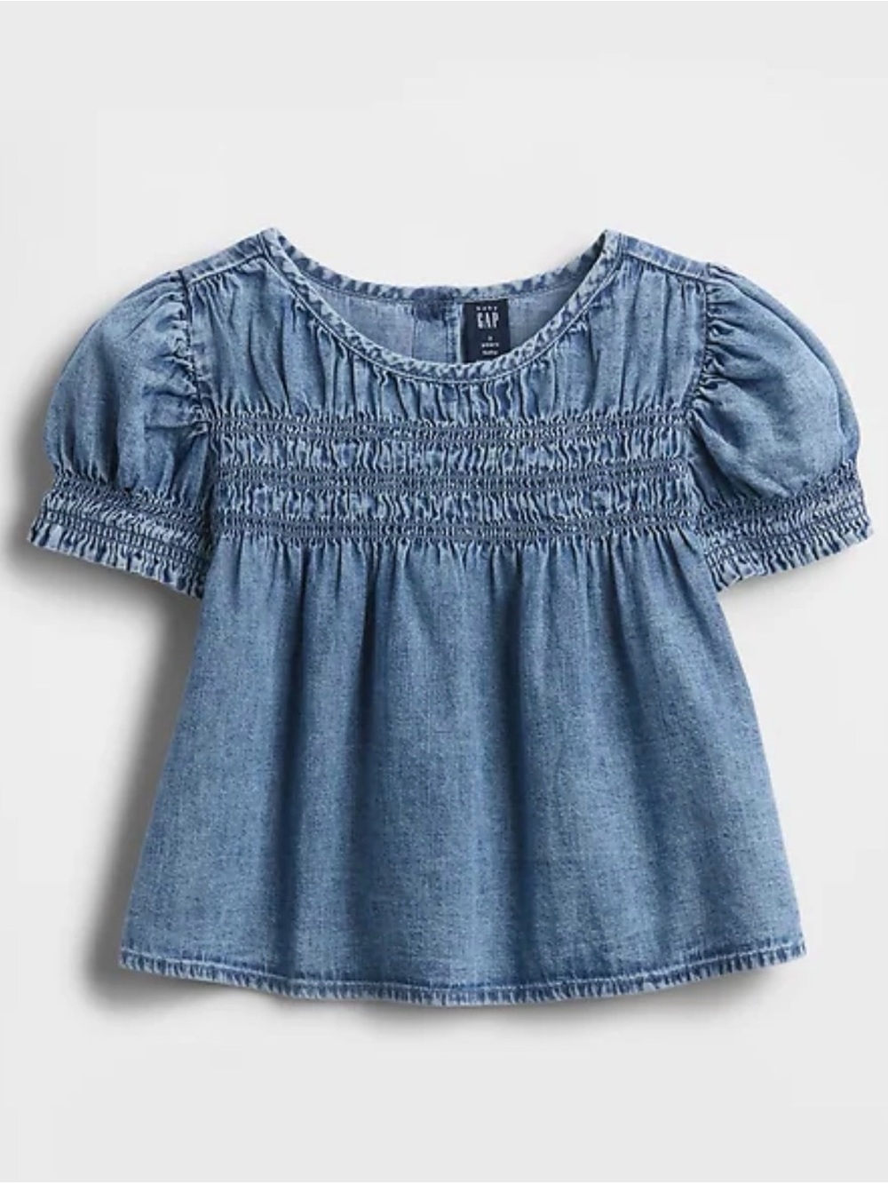 Gap Toddler Denim Smocked Top | Size 18-24 months